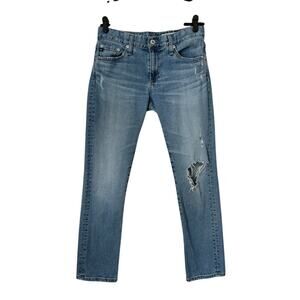 Anthropologie AG Adriano Goldschmied Jeans Womens Size 26R Distressed Straight